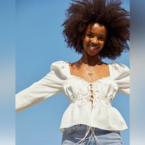 Brock Collection X HM lyocell blend white top/blouse in M